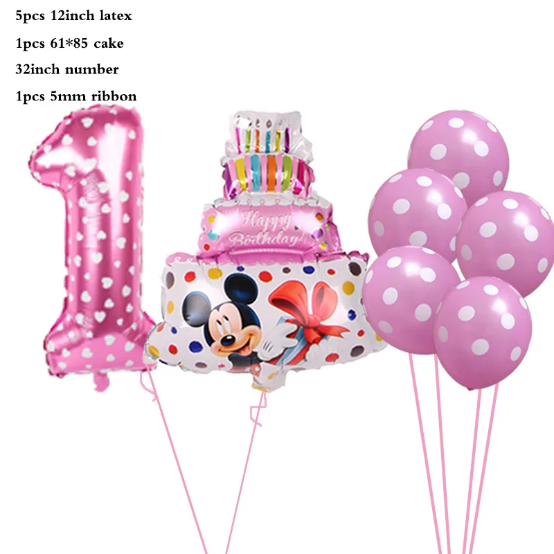 8pcs 1 комплект 32 дюймов розовый и голубой номер 1 2 3 4 года воздушные шары в виде торта ко дню рождения для маленьких мальчиков и девочек вечерние аксессуары для декора Dot латексные гелиевые шары - Цвет: 8pcs