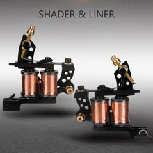 10 Катушки Профессиональный аппарат для нанесения татуировок Fogging Liner Shader Gun Body Art Перманентный макияж ручка инструменты для татуировки Чистая медь катушки художника