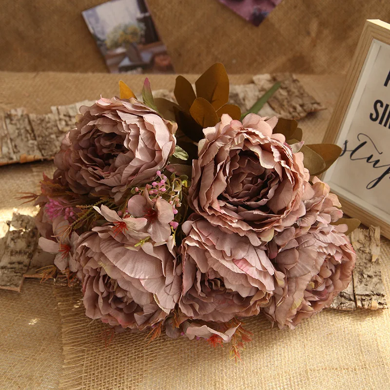 JAROWN Artificial High Quality Big Peony Flower Bouquet Autumn Home Decor Wedding Decoration Flowers Flores Sztuczne Kwiaty (5)