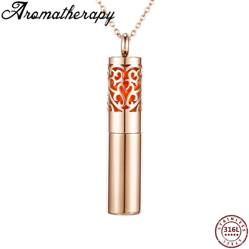 Rose Gold-6 3 цвета розовое золото Колье аромараспылитель ароматический распылитель длинное ожерелье s& подвеска из нержавеющей стали пикантное украшение для женщин - Окраска металла: Rose Gold-6