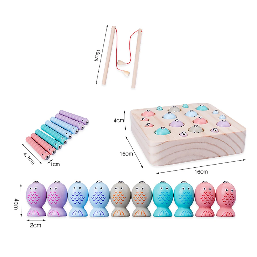 2 в 1 деревянная детская игрушка Монтессори, 3D Магнитная игрушка для ловли рыбы, насекомое, развивающая игрушка для малышей