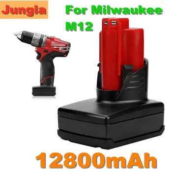 

High Capacity Battery Tools for Milwaukee M12 12v 12800mah Rechargeable Li-ion Power Tool Replacement Battery Backup Battery L10