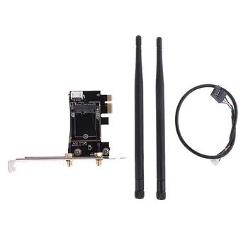 

New Wireless Card to pciE-1X to -Ekey PCIE Laptop Pc WIFI WLAN Card Adapter Dual Antenna Adapter Board