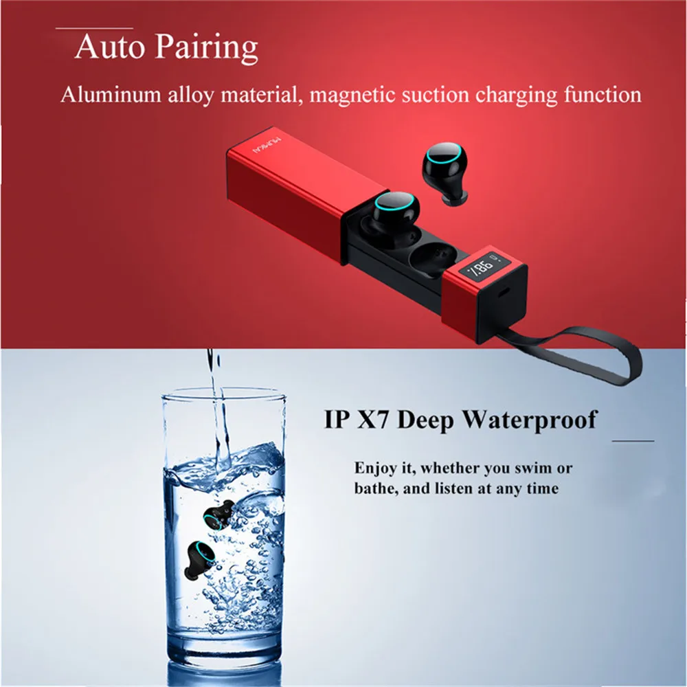 Беспроводное управление отпечатком пальца, Bluetooth 5,0, наушники TWS HiFi 6D, стерео гарнитура, дисплей батареи, наушники для мобильного телефона