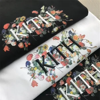 

1:1 High-Quality KITH Tee Oversized Embroidery Flowers GARDENS OF THE MIND Kith T shirt Men Women KITH T-shirt harajuku tshirt