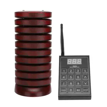 

Pager Calling System Portable Restaurant Wireless Pager Calling System for 1 Keypad Sender+ 10 Receiver (100-240V) Pager System