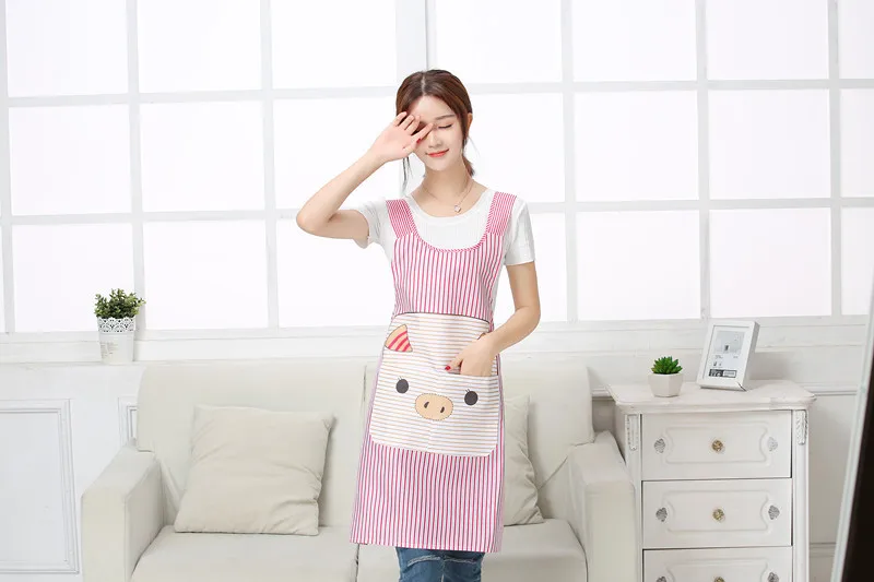 Korean-style Sleeveless Piggy Apron Strap H Type I-shaped Back Apron Fashion Household Kitchen Pure Cotton Apron Wholesale