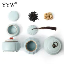 3 формы, керамическая коробка для чая, канистра, японский стиль, контейнер для чая, органайзер для чая, жестяная банка для хранения чая, Caddy Theedoos, уплотнительные коробки и корзины