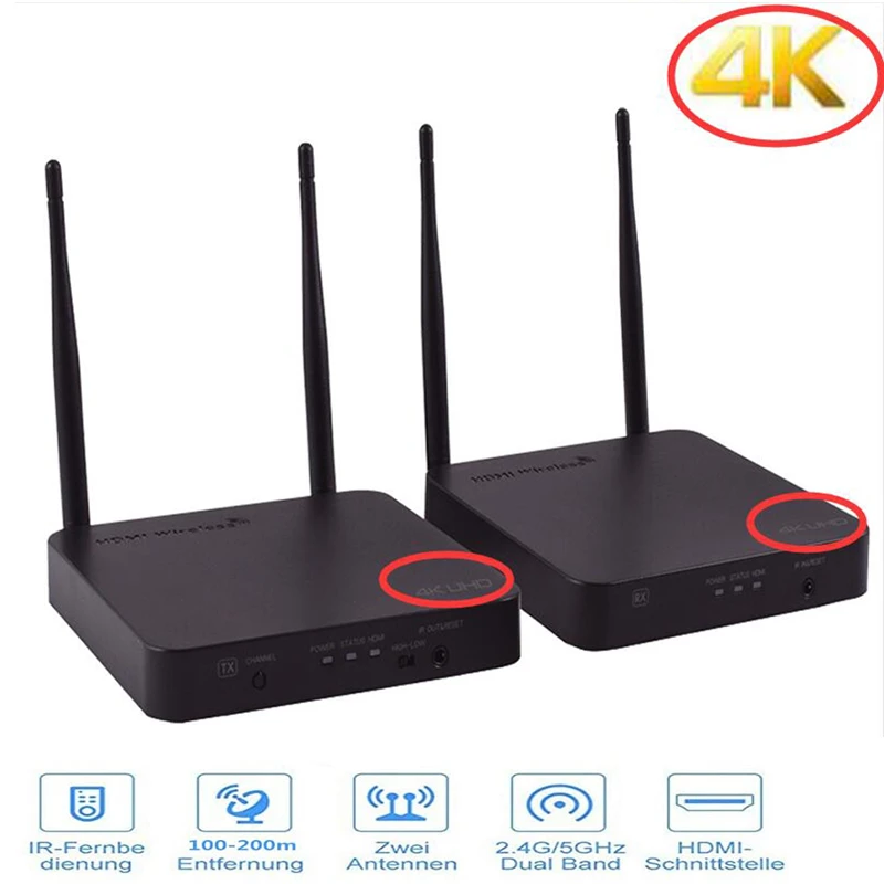 2020 New Upgrade 5ghz 4k Wireless Transmission Hdmi Extender Transmitter Receiver 200m Wireless Wifi Hdmi Sender Dvd Pc To Tv Hdmi Cables Aliexpress