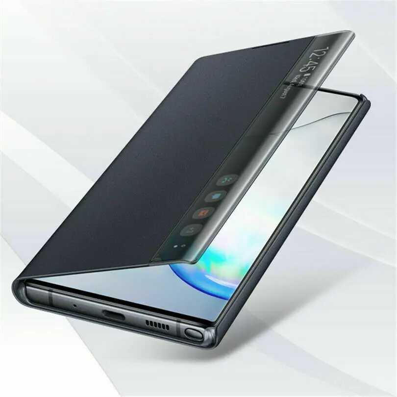 Для samsung Galaxy Note 10 Plus Note 9 8 S9 S10 S8 плюс S10E смарт-чехол из кожи с окошком флип-чехол для телефона чехол
