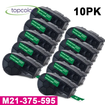 

Topcolor White on Green M21-375-595 GN Label Tapes Compatible Brady BMP21 PLUS LABPAL IDPAL Printer 9.5mm Vinyl Laboratory Tapes