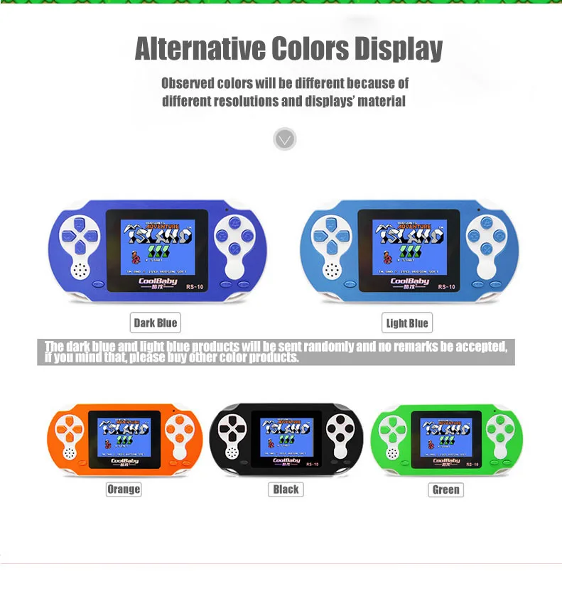 CoolBaby RS-10A Игровые приставки 200 игр+ 30 в 1 8 бит Детские портативные игровые приставки карточные игры Поддержка внешних ручек