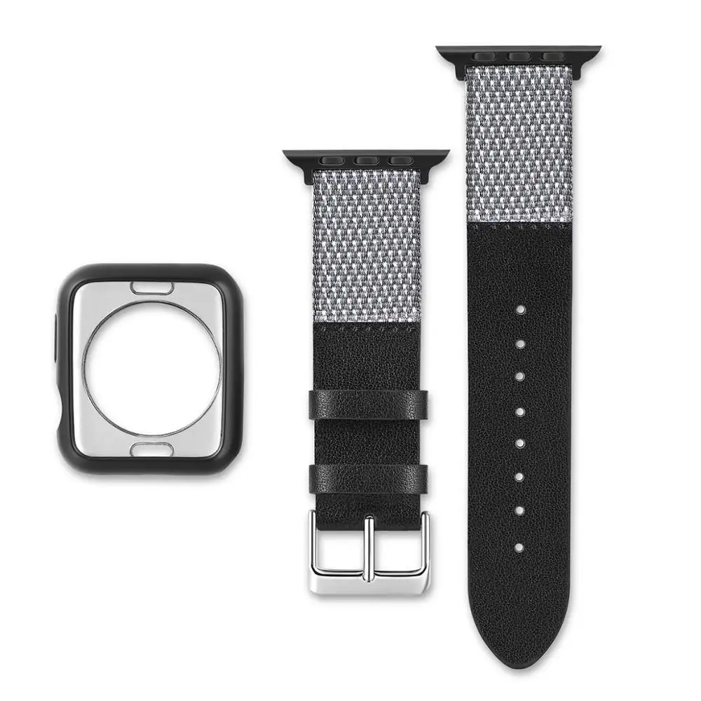 Чехол для часов + кожаный ремешок Apple Watch series 3 2 1 чехол ремешка 42/38 мм тонкий