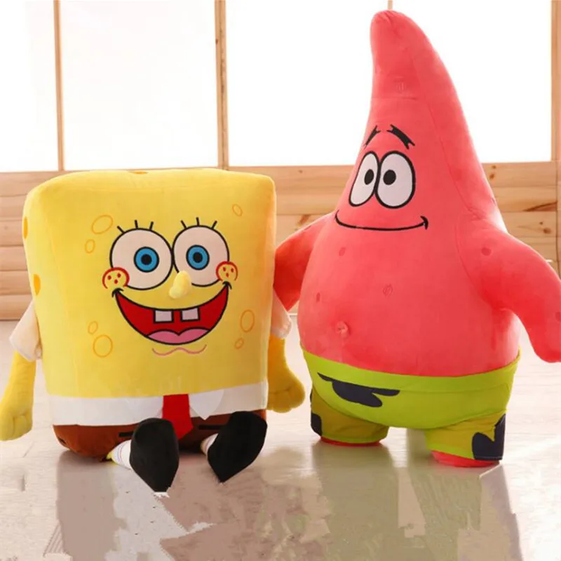 Sponge-Bob-Creative-new-20cm-Spongebob-And-20-cm-Patrick-Plush-Toy-Soft-Cartoon-Toy-for