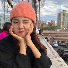 Розовая южнокорейская шляпа Ins, женская осенняя и зимняя шерстяная шапка, японская художественная однотонная вязаная шапка из кроличьей шерсти Skullies