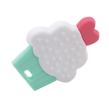 

Silicone Teethers Ice Cream 1pc BPA Free Tiny Rod Food Grade Baby Teethers Teething Toy Cloud Charms Patent Cartoon 7-9 Months