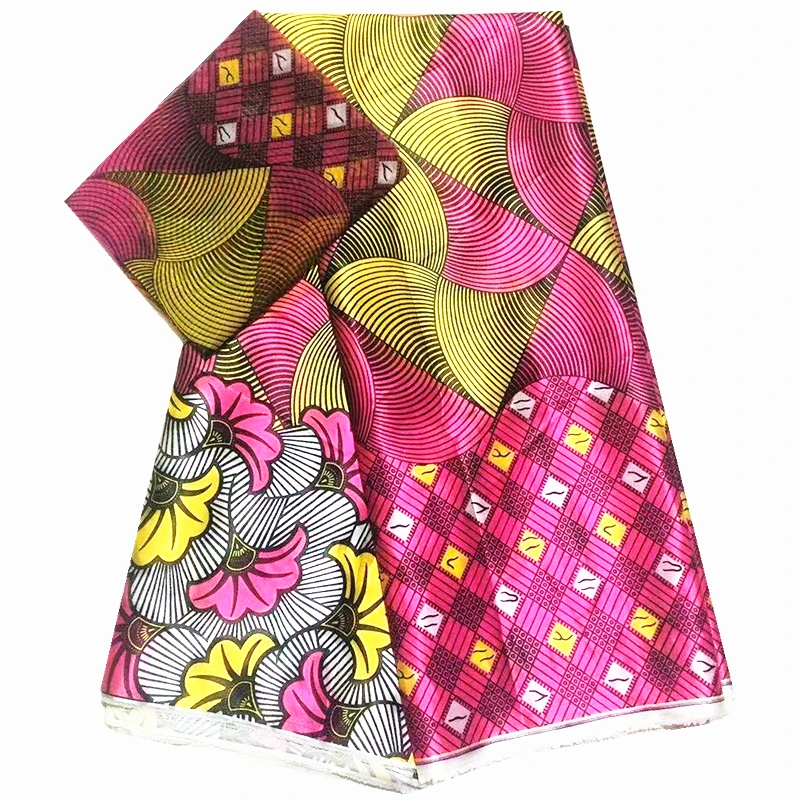 Африканская вощеная ткань принтом атласный Шелковый воск с шифоном Горячая Шелковый шифон восковая ткань для женского платья
