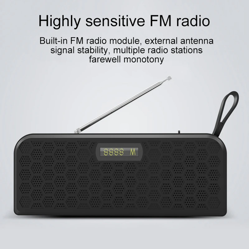Bluetooth Speaker Portable Wireless Loudspeakers Outdoor Soundbar Subwoofer Support Tf Card Fm