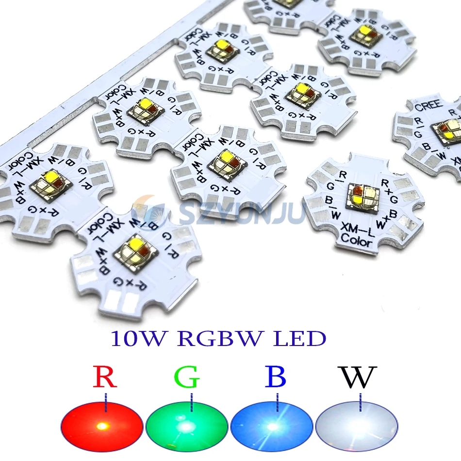 5050 RGBW 10W XML RGB + белый светильник высокой мощности Светодиодный диод чип 4 чипа с 20