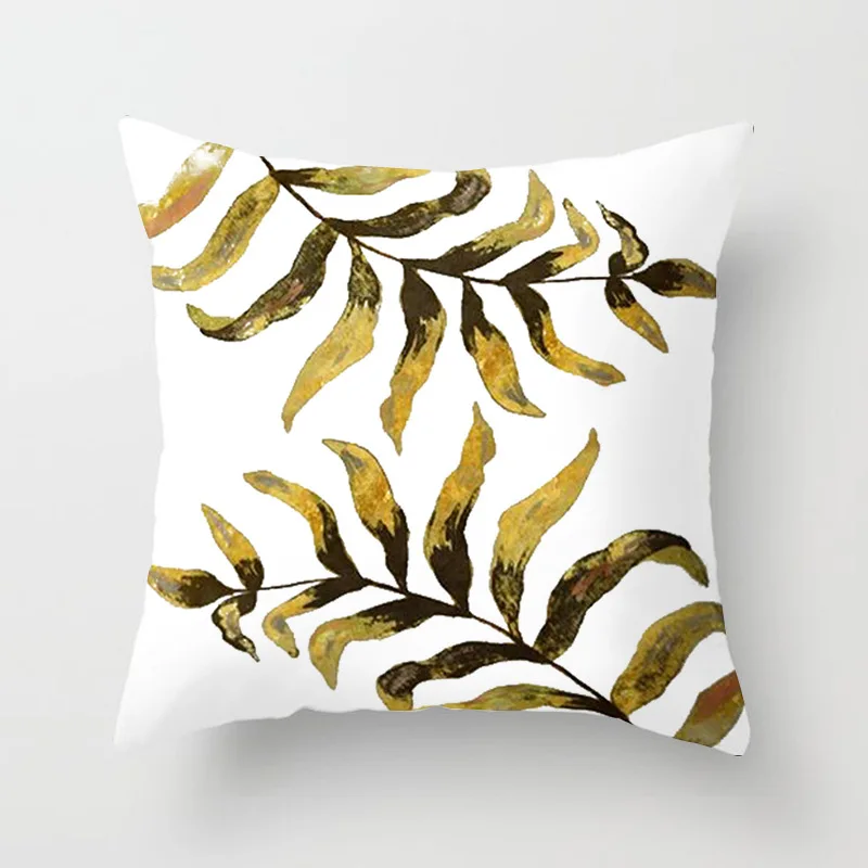 

Nordic Style Pillowcase Gold Leaf Sofa Pillow Cushion Cover Pillowcase Home Supplies Decoration Room Decoration Cushion Cover
