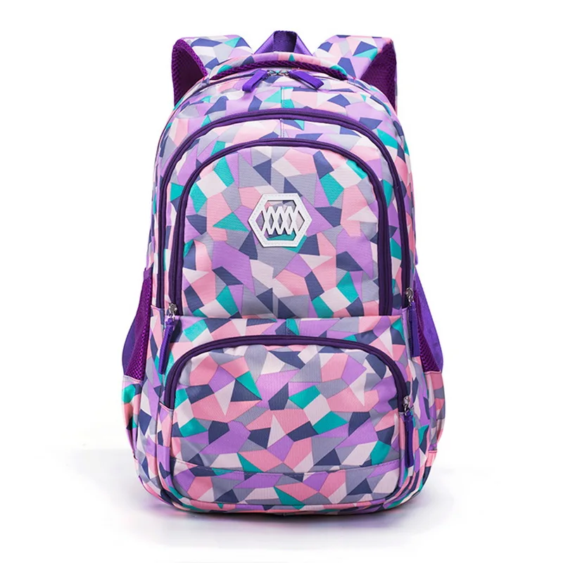 purple-large Детские школьные сумки для подростков мальчиков и девочек, Большой Вместительный Школьный рюкзак, водонепроницаемый ранец, Детская сумка для книг, Mochila - Цвет: purple-large