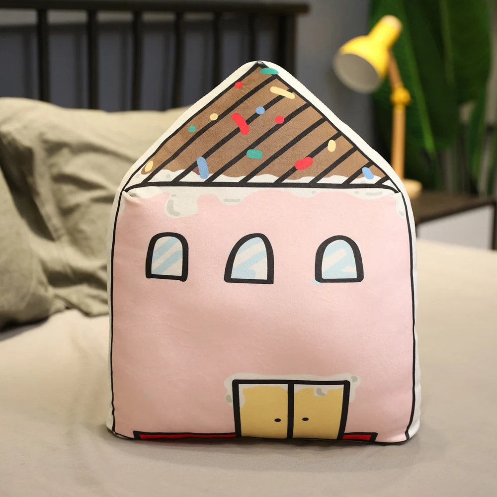 Горячая Huggable 3D подушка в форме дома мягкая плюшевая подушка домашний диван автомобильное кресло спальня Ребенок спокойный сон мягкие игрушки украшение комнаты - Цвет: as picture
