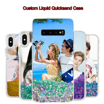 

Custom Liquid Quicksand Case for Samsung Galaxy S20 Ultra Note 10 9 8 S10 Plus S9 S8 A10 A50 A70 DIY Photo Bling Acrylic Cover