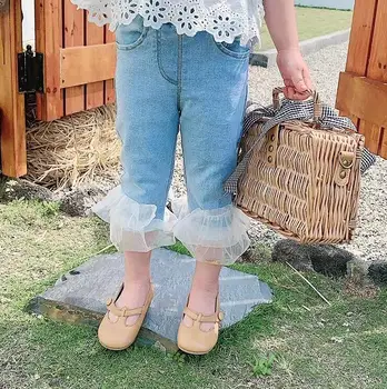 

2020 new girls denim pants patchwork summer fashion girls jean pants 2-7t HO785