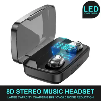 

TWS Wireless Bluetooth Earphone Stereo Charging Bin Mini Invisible Sports Headset Transparent Digital Display Headset