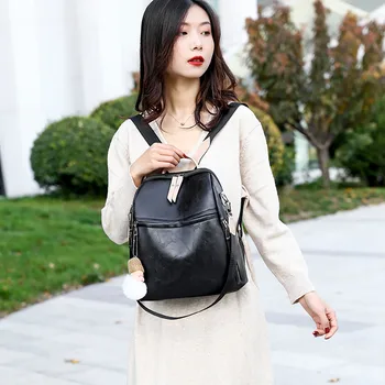 

Women's Backpack Korean Backpack Waterproof Bag Tassels Solid Anti-theft Shoulder Bag Leisure Nice Comfortable Female Backpack