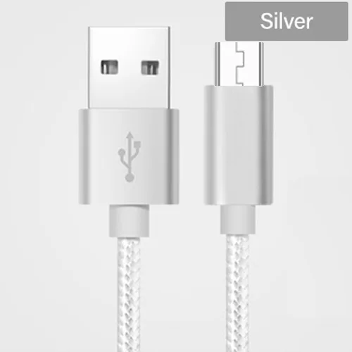 PUJIMAX кабель Micro USB нейлон Быстрая зарядка USB кабель для передачи данных 1,2 м для samsung Xiaomi Tablet Android мобильный телефон usb зарядный шнур - Цвет: Silver micro cable