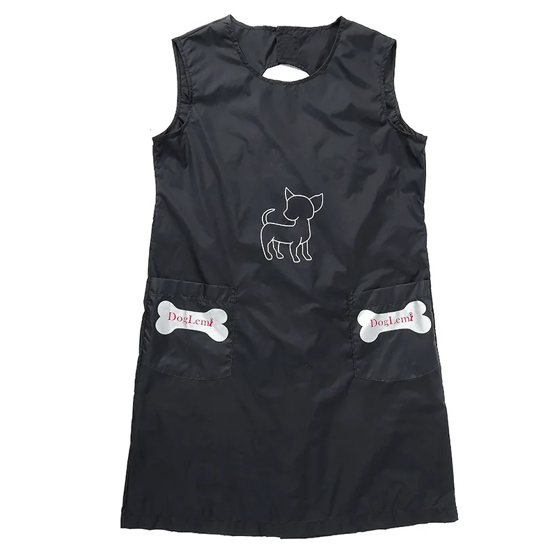 Black RFWCAK Антистатическая косметичка для домашних животных рабочая одежда фартук для собак Ножницы Для Стрижки магазина домашних животных красивый халат платье аксессуары для собак - Цвет: Black