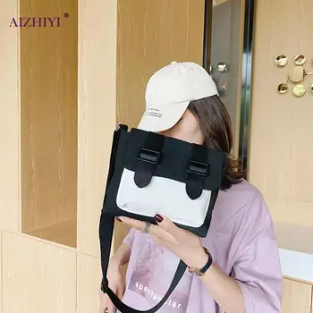 

Casual Crossbody Bags Canvas Women Hit Color Lady Ladies Fashion Shoulder Messenger Bag Daily Travel Shoulder Pouch
