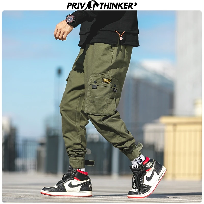 Privathinker осенние мужские повседневные уличные брюки карго мужские с карманами хип-хоп корейские Джоггеры мужские модные свободные шаровары