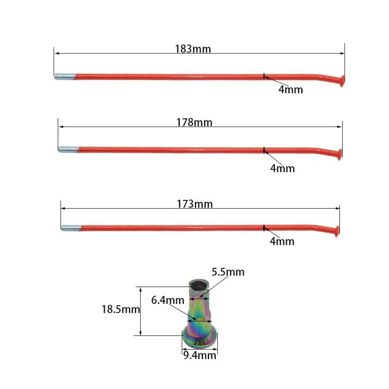 Motorcycle Wire Spokes Wheel Nipples Connector 17 18 19 21 Inch Suitable For CRF KXF YZF WR SXF EXC TC BOSUER M2 M4 KAYO T6 K6 dirt bike wheel spoke
