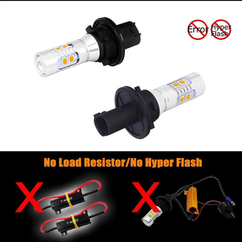 Gtinthebox 2 шт. без ошибок PH24W PHC24WY 10-SMD светодиодный передний Поворот лампы сигнального освещения для Audi Cadillac GMC Porsche и т. Д. Янтарный Белый