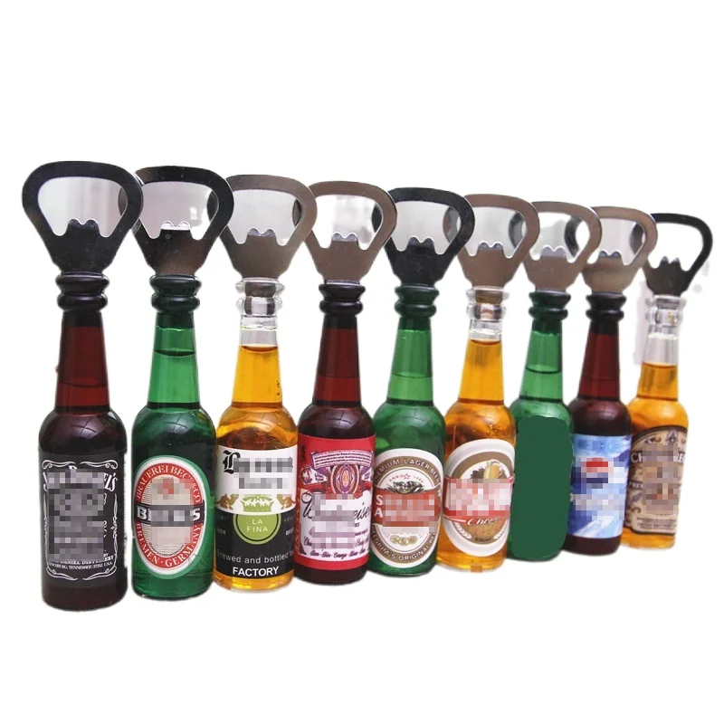 Creative Simulation Beer Bottle Opener Multifunctional Magnetic Refrigerator Magnet Bottle Bar Decoration Kitchen Gadgets