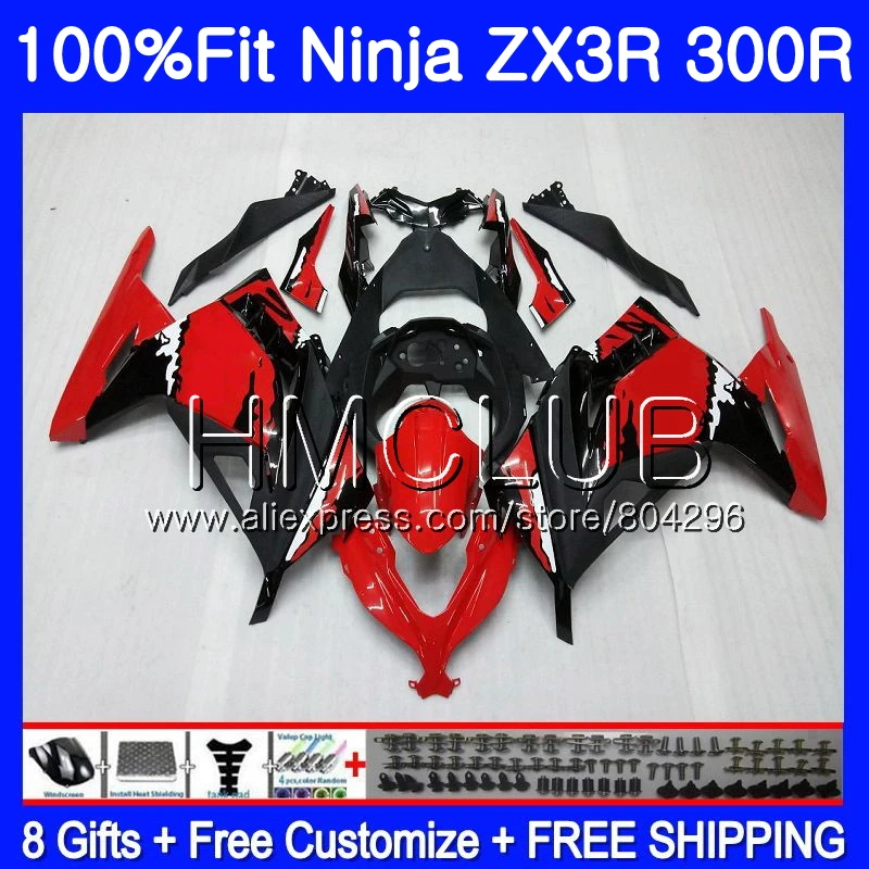 Инъекции для KAWASAKI NINJA ZX3R граффити красный EX 300 ZX 300R 2013 10JK. 19 EX300 ZX-3R ZX300R 13, 14, 15, 16 лет обтекатель