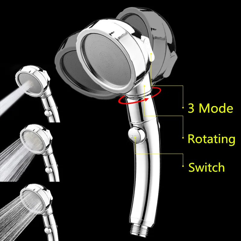 

360 Degrees Rotating 3 Mode Water Saving High Pressure Watering Sprinkler Bath Spray Nozzle Shower Head Bathroom Fixture