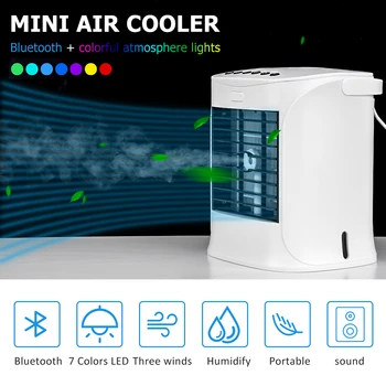 

Air Conditioners Air Cooler 7-Colors LED Conditioning Table Fan Ultra-Quiet Arctic Air Humidifier Purifier Room Quick Cooling