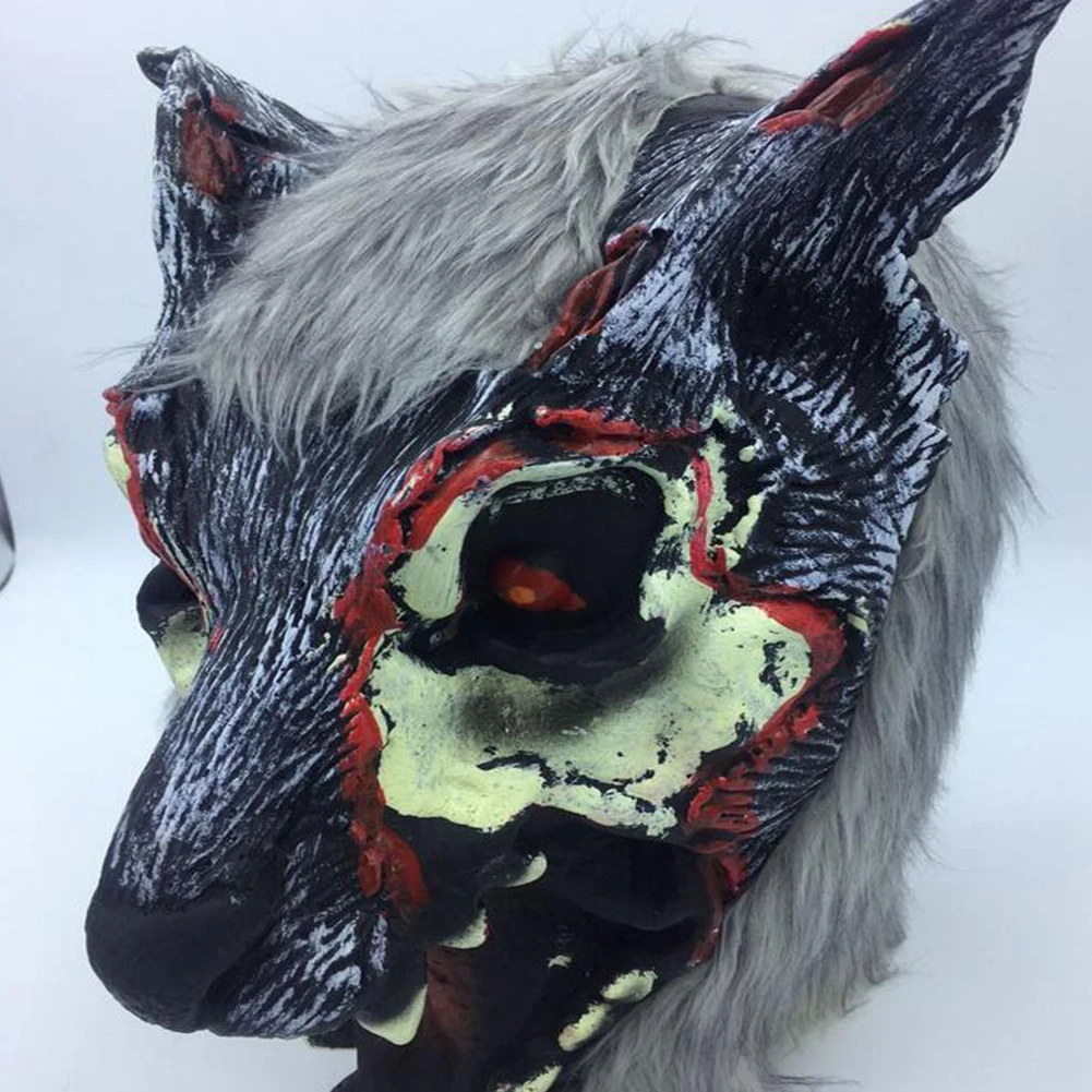 wolf head mask halloween scary full face werewolf mask for