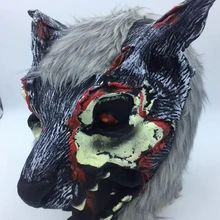 Волчья маска для Хэллоуина страшная маска оборотня для Хэллоуина и костюмированного костюма вечерние страшные ночи коричневый 1 шт