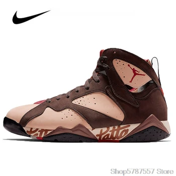 

High Top Women Nike Air Jordan 7 Patta OG SP Men's Jordan Shoes Basketball Shoes Comfortable Gym Training Boots AT3375-200