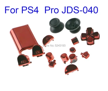 

50sets Chrome Buttons Kit L1 R1 L2 R2 Thumbstick cap replacement for PS4 Pro controller for PS4 4.0 JDS 040 JDM 040 Buttons Kit