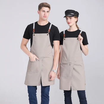 

2020 New Canvas Apron Chef Cook Bib Home Kitchen Work Apron Dress Barber Cleaning Cooking Restaurant Waitress Hairdresser Aprons