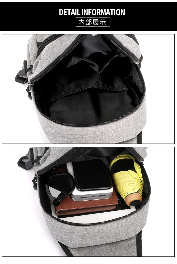 Men's new outdoor sport strap shoulder pouch horizontal chest bag