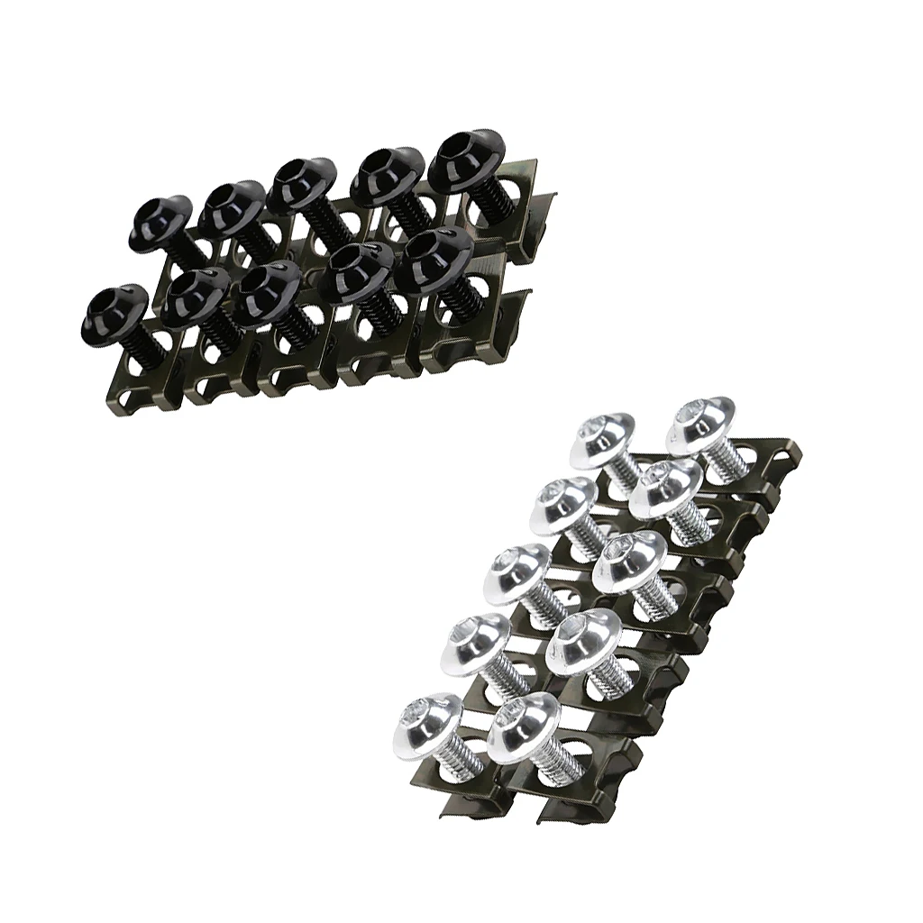 20 Pieces Motorcycle Car License Number Plate Frame Screws Bolts Nuts 6mm