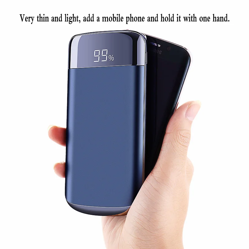 Для Xiaomi iphone XS Note 8 10000mAh Внешняя батарея Pover Bank 2 USB светодиодный внешний аккумулятор портативное зарядное устройство для мобильного телефона