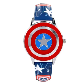 

Children Watches For Boy Quartz Kids Watches Marvel Series Clamshell Design Waterproof Watch Spiderman/Captain Dial Student Gift