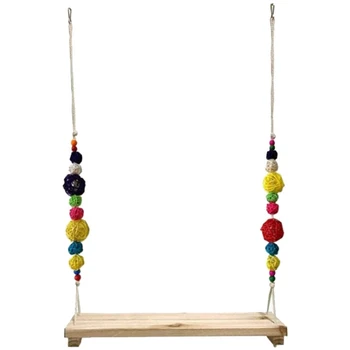 

Chicken Swing Perch Wood Stand Chicken Toy for Hens Handmade Chicken Swing Stand Toy for Large Bird Parrot Hens Macaw